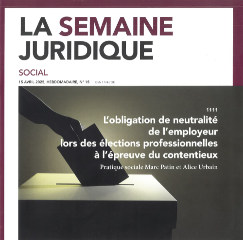 Couverture Semaine Juridique Pratique Socialedu 15 avril 2025