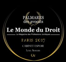 Lauréat Cabinet Espoir Palmarès du droit 2017